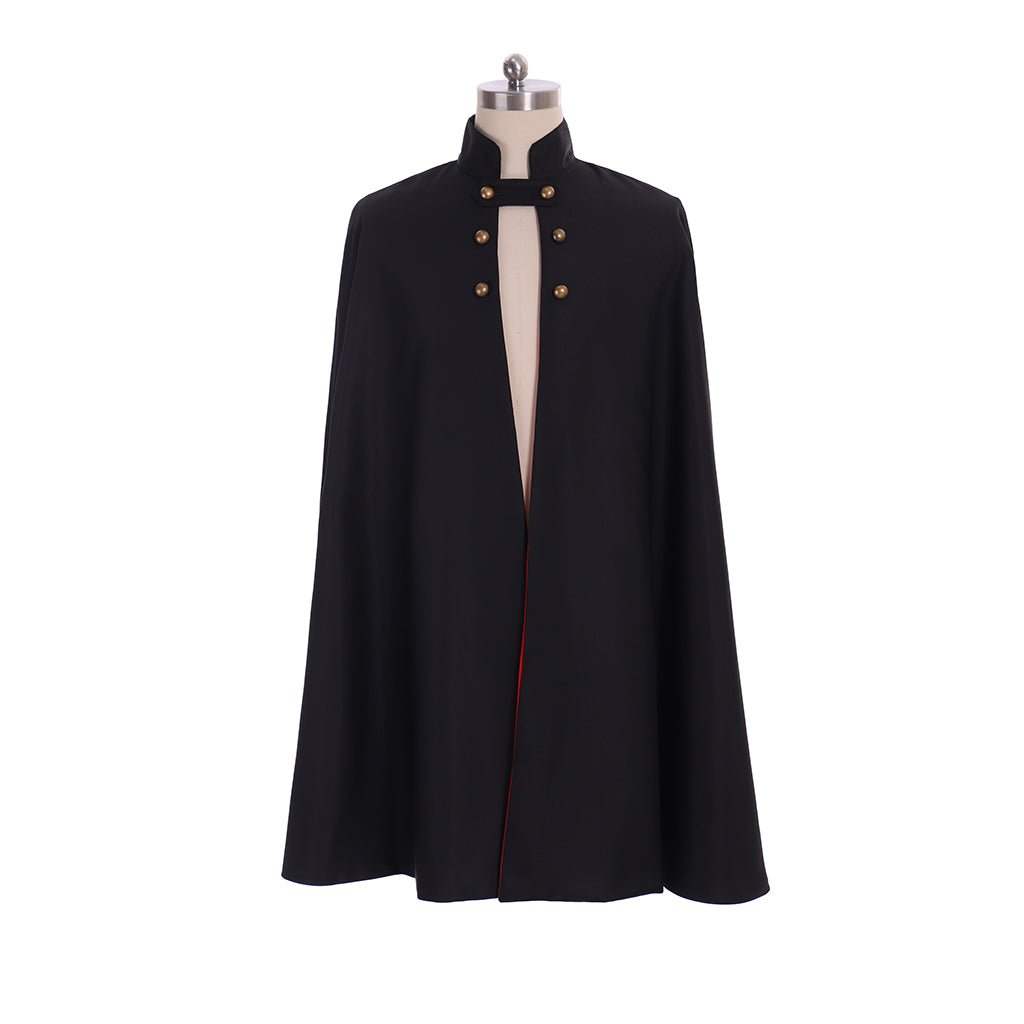 Uniforme de Chevalier Médiéval Cape Noire: Costume d'Halloween Jardin Secret pour Adultes