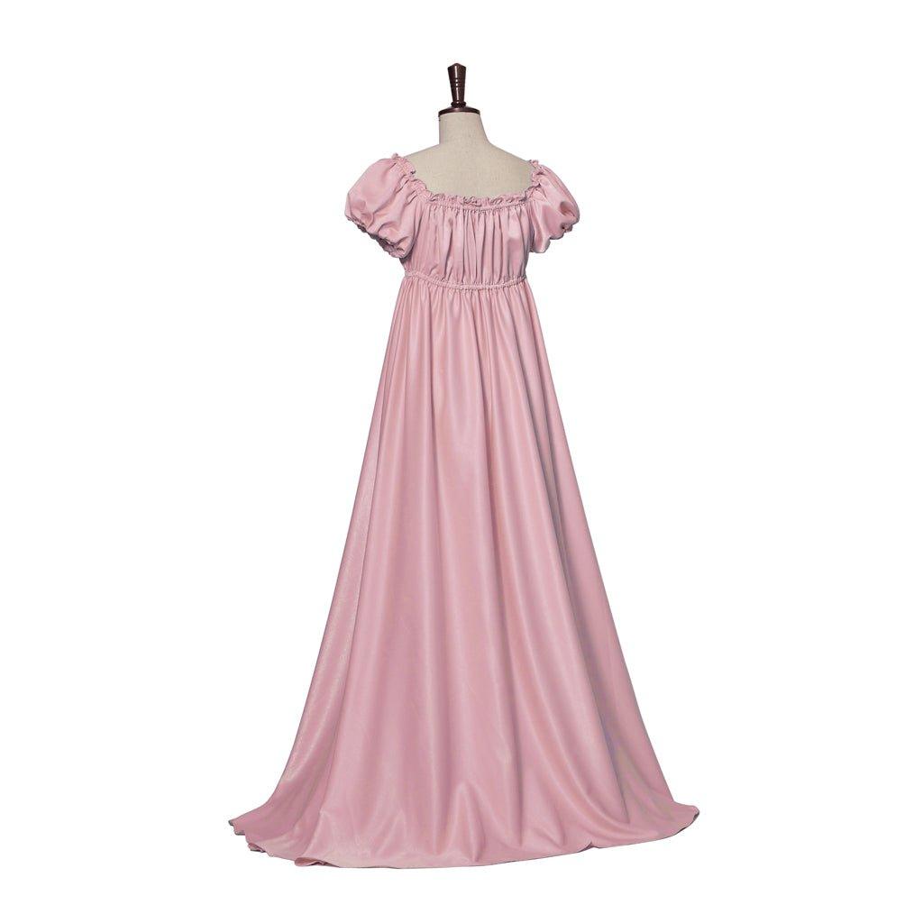 Robe Empire Médiévale Traditionnelle - Costume Bridgerton en Tissu Soieux Rose