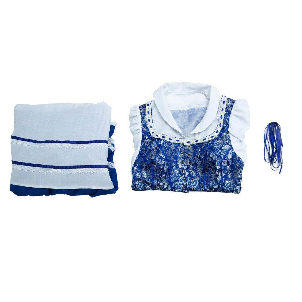 Costume Cosplay Princesse Belle - Robe Villageoise pour Femmes Robe de Servante Bleue