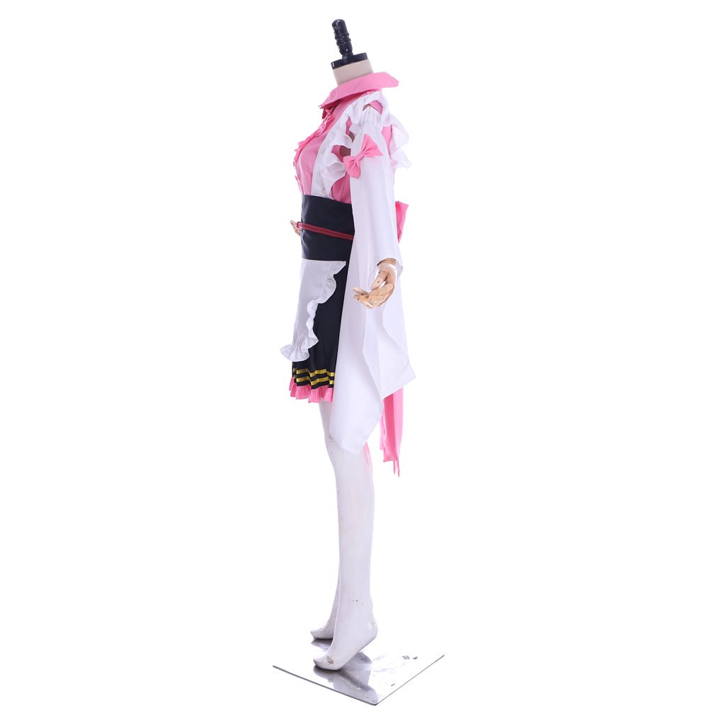 Costume Cosplay Demon Slayer Kanroji Mitsuri Tenue de Soubrette