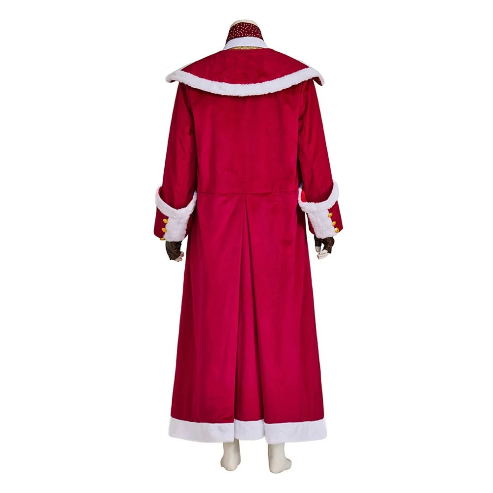 Costume Cosplay Santa Claus Médieval - Veste en Velours Rouge Ensemble Complet