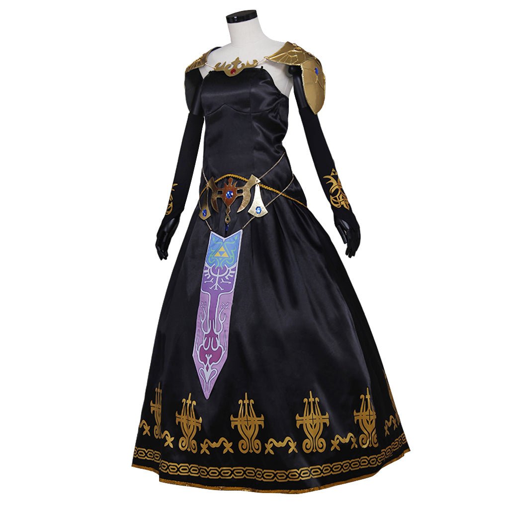 Robe Cosplay Princesse Noire Guerrière Crépuscule | Costume de Jeu