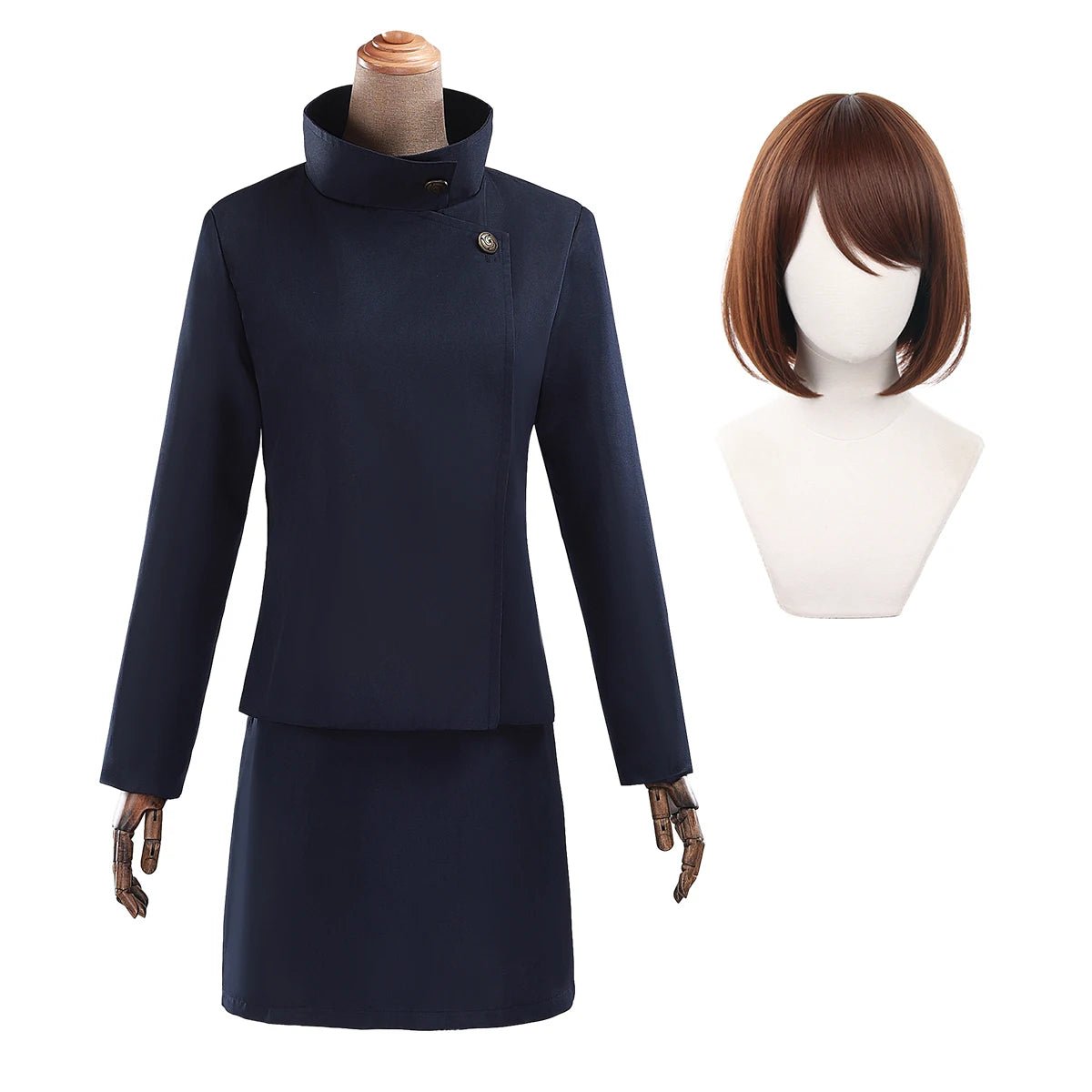Costume Cosplay Jujutsu Kaisen Shoko Ieiri Complet avec Perruque, Veste, Jupe pour Halloween, Noël Taille XS-2XL