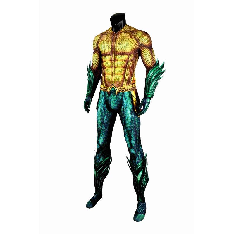 Costume Cosplay Arthur Curry Costume Doré Aquaman Justice League pour Hommes