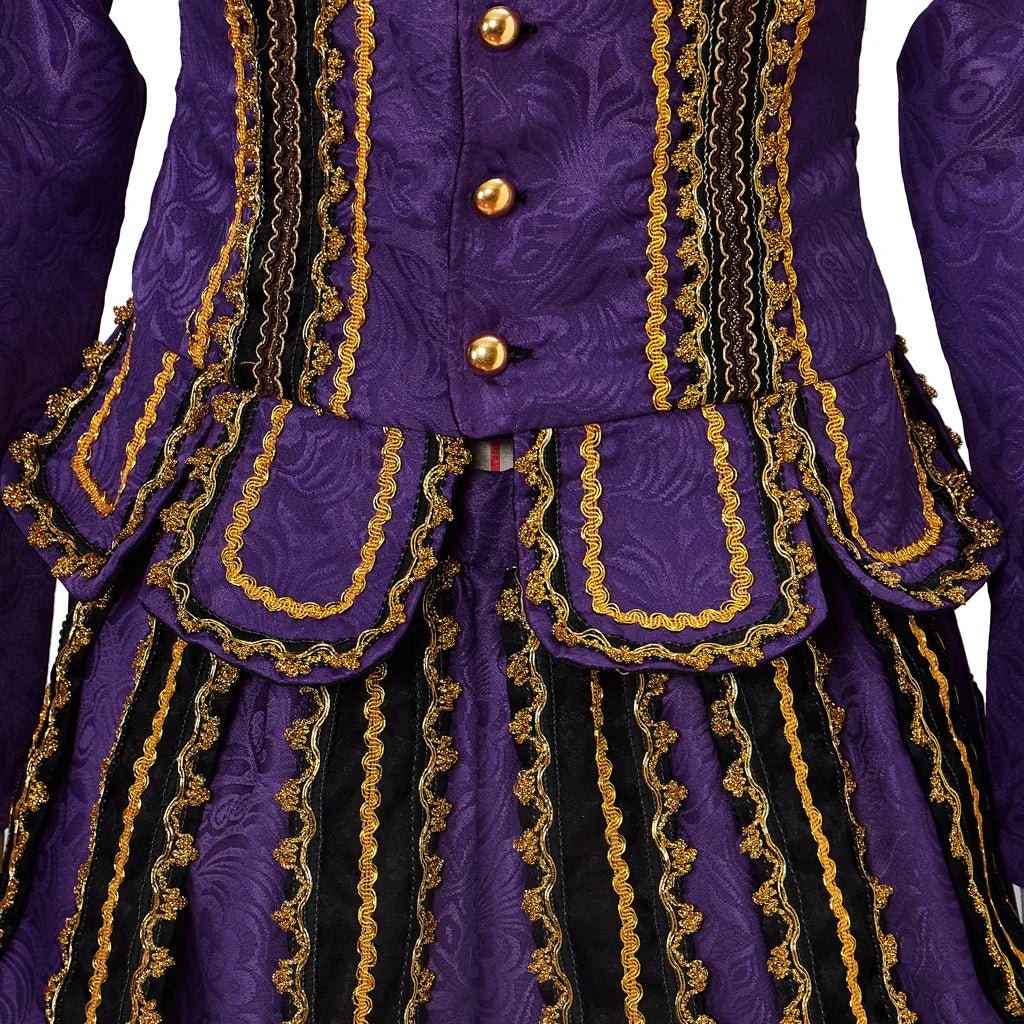 Costume Renaissance Roi Henri VIII - Tenue Noble Royale Médiévale Tudor avec Garniture Or