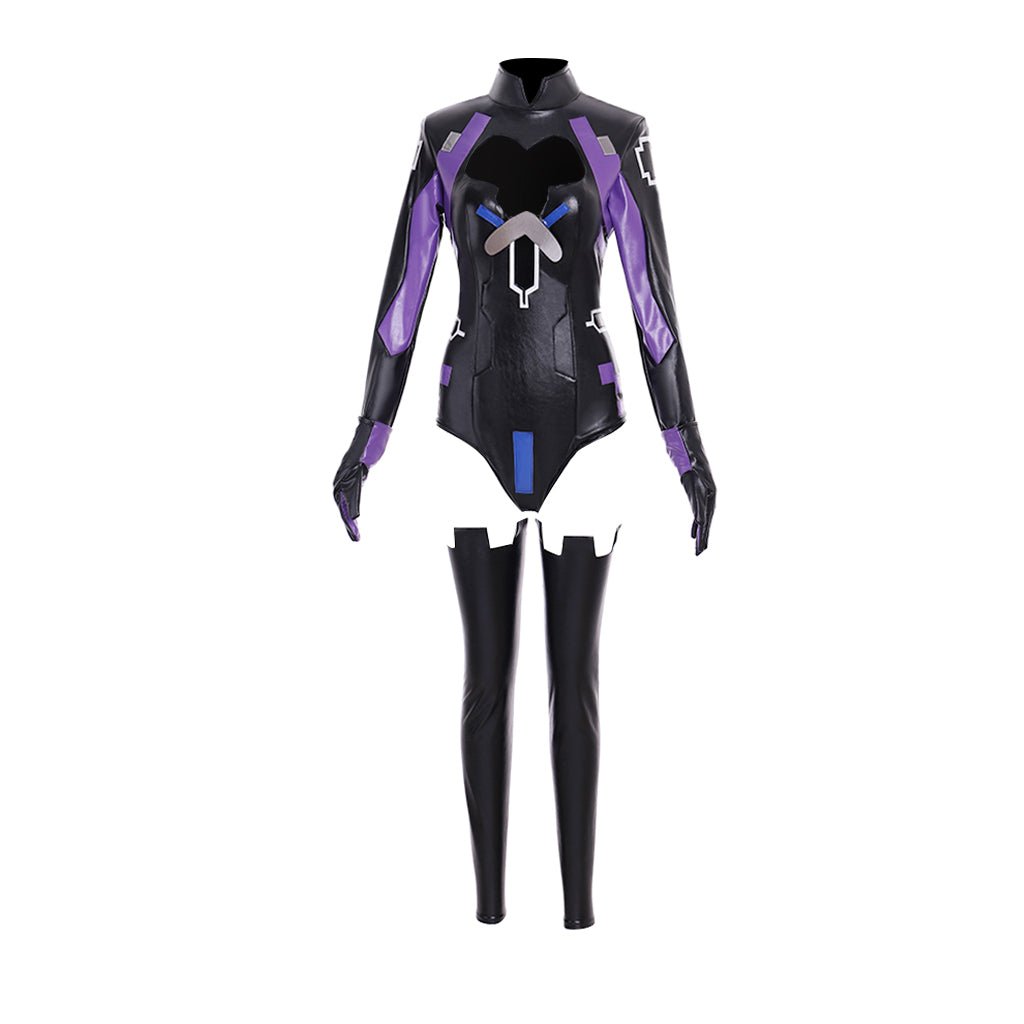 Costume Cosplay Nepgear - Combinaison Cuir Noir et Violet pour Femmes | Soeur Violette