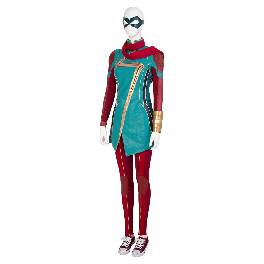 Costume Cosplay Kamala Khan avec Cape Halloween – Inspiré de Ms. Marvel