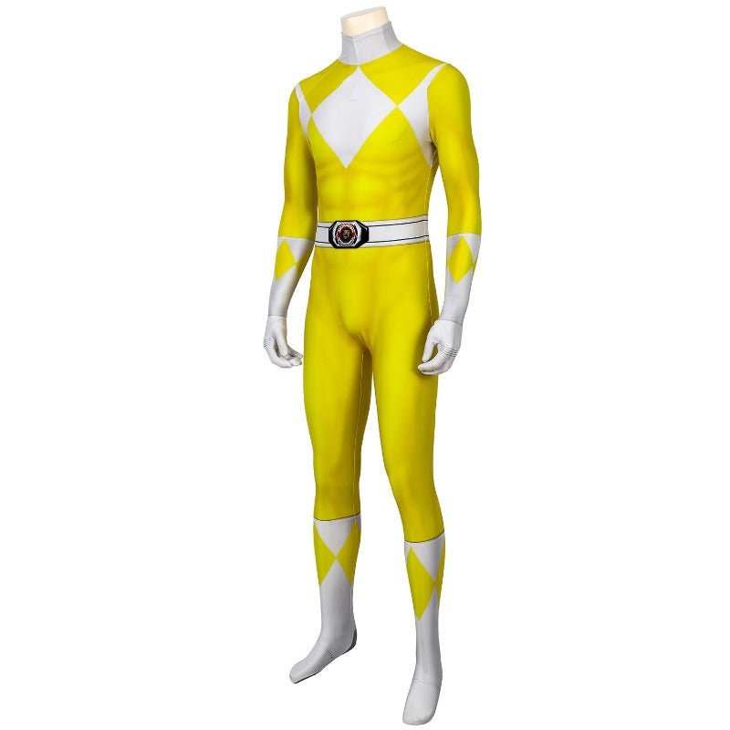 Costume Cosplay Ranger Jaune MMPR - Combinaison Power Rangers Tenue Ranger Jaune