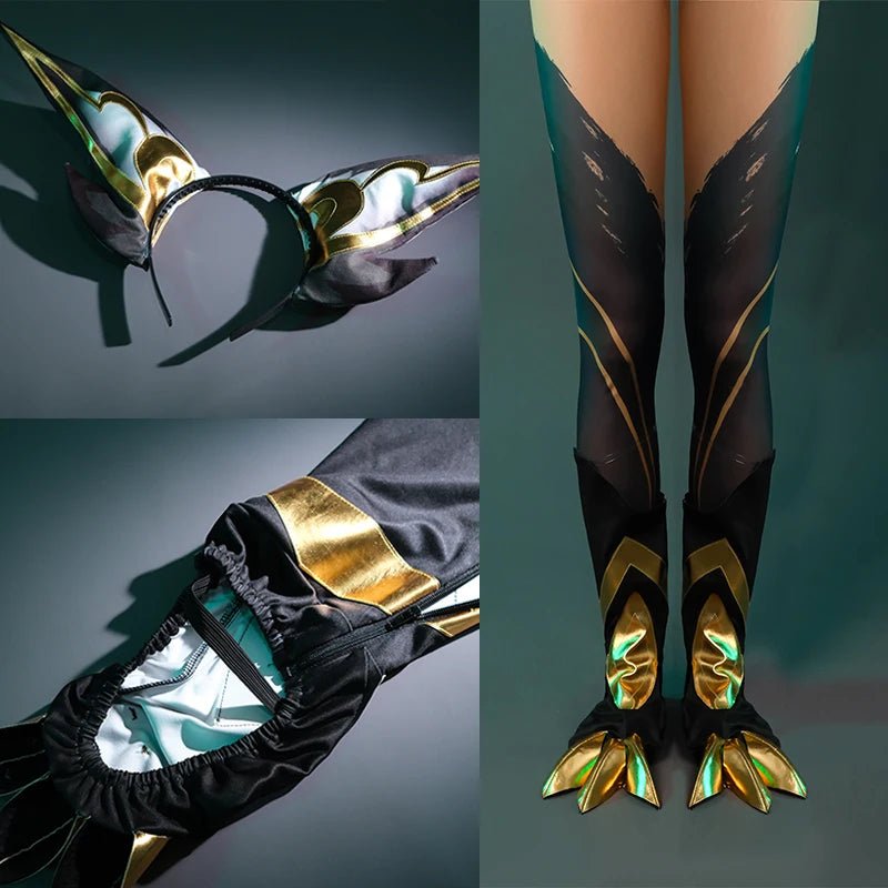 Costume Cosplay LOL Calligraphia Xayah Style Chinois Robe Halloween Femme avec Cape Nouveau Skin