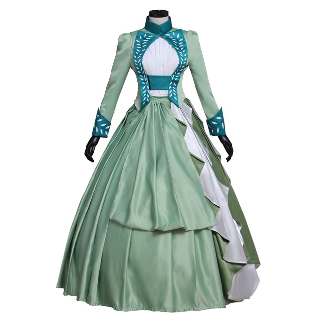 Costume Cosplay Robe Bustle Victorienne Mina Harker Verte pour Femmes