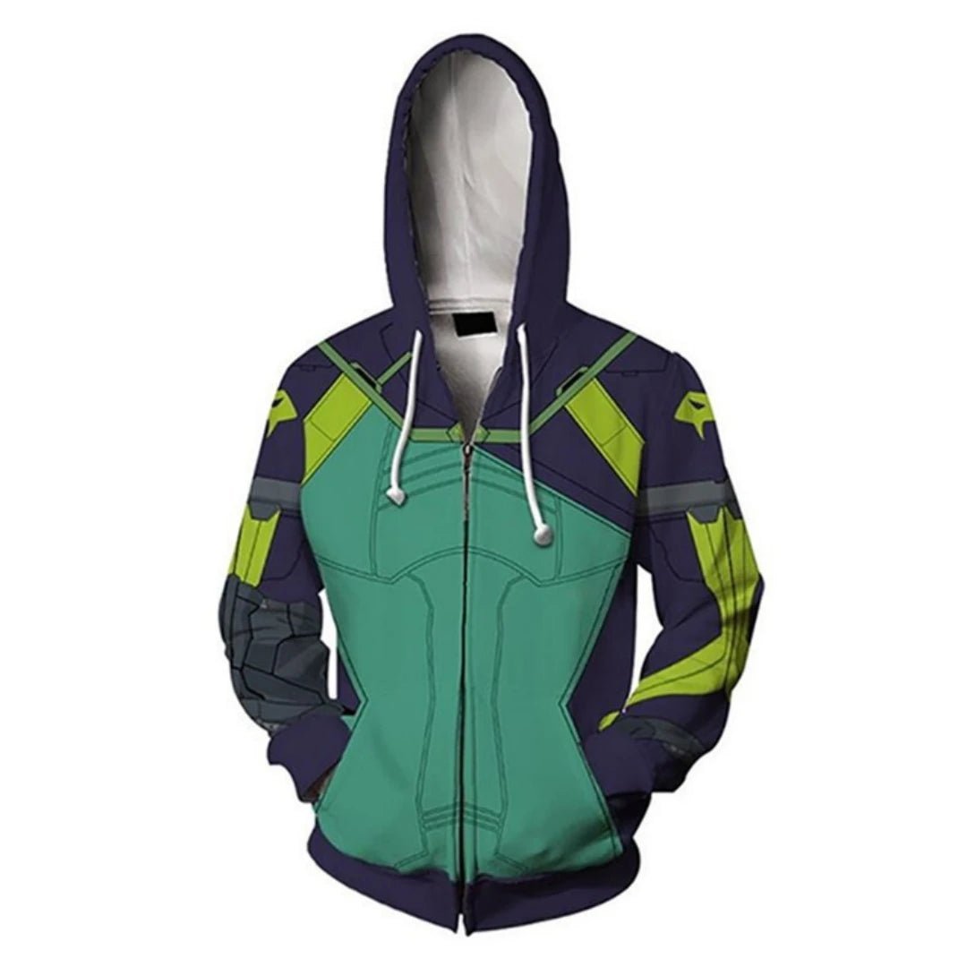 Jeu Valorant Viper Cosplay Veste à Capuche Zippée Unisexe Sweat à Impression 3D Pullover Fête Halloween Carnaval