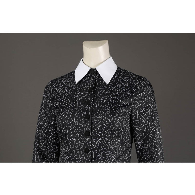 Costume Cosplay Wednesday Addams - Tenue Gothique de La Famille Addams pour Halloween