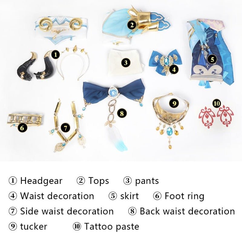 Costume Cosplay Genshin Impact Nilou - Élégante Tenue de Danse pour Femme