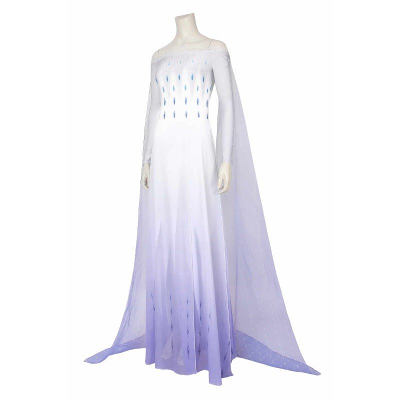 Robe de scène Cosplay Princesse Elsa à manches longues pour femmes - Costume Frozen