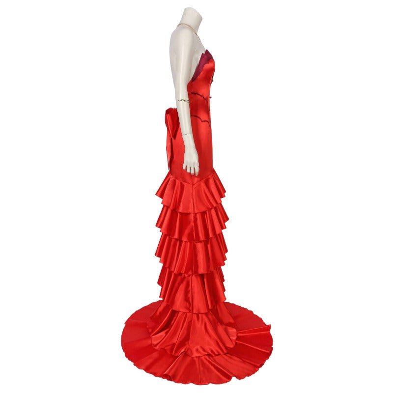 Robe Rouge Sans Bretelles Aerith FF7 Costume Cosplay pour Halloween & Fêtes