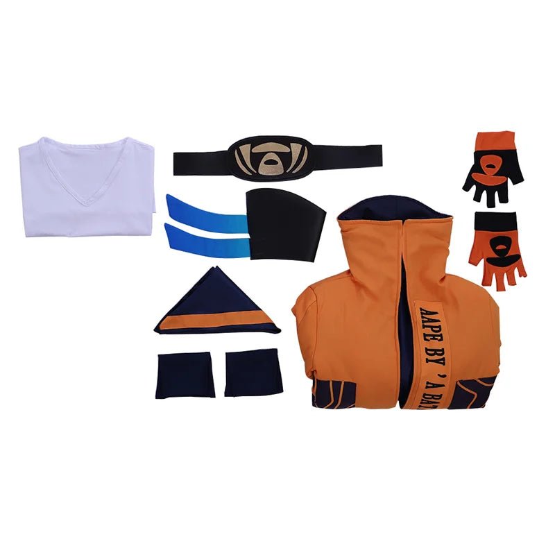 Costume Cosplay Yasuo de League of Legends l'Impardonné Uniforme Orange Top Halloween Carnaval