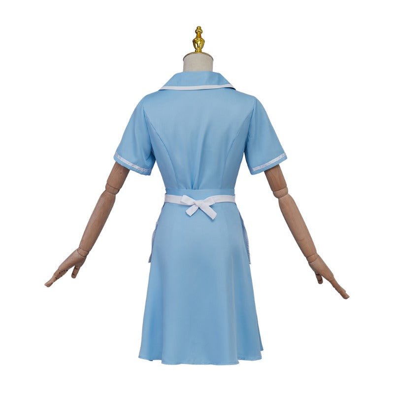 Costume Cosplay Inspiré de Waitress the Musical – Robe de Serveuse Bleue avec Tablier pour Femmes