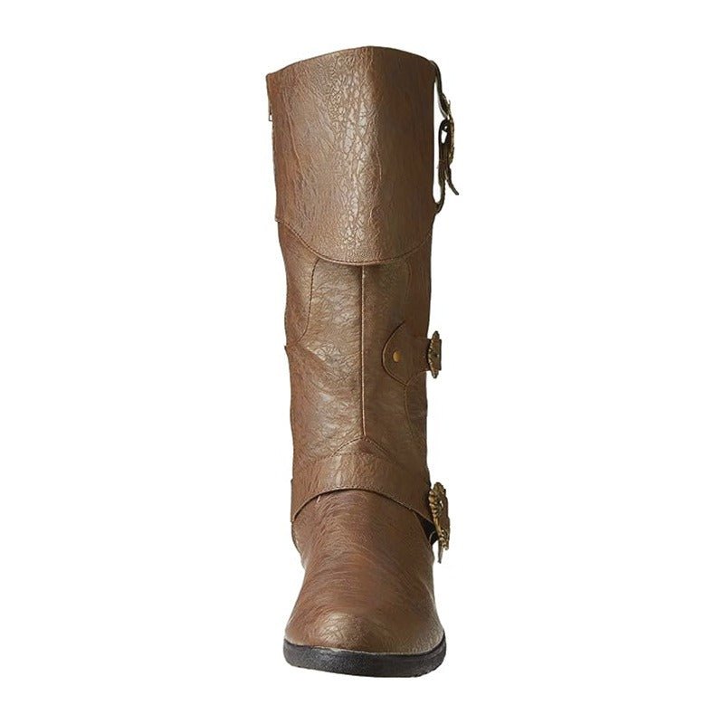 Bottes de Chevalier Renaissance Longue Tige en Cuir PU pour Cosplay Viking Pirate
