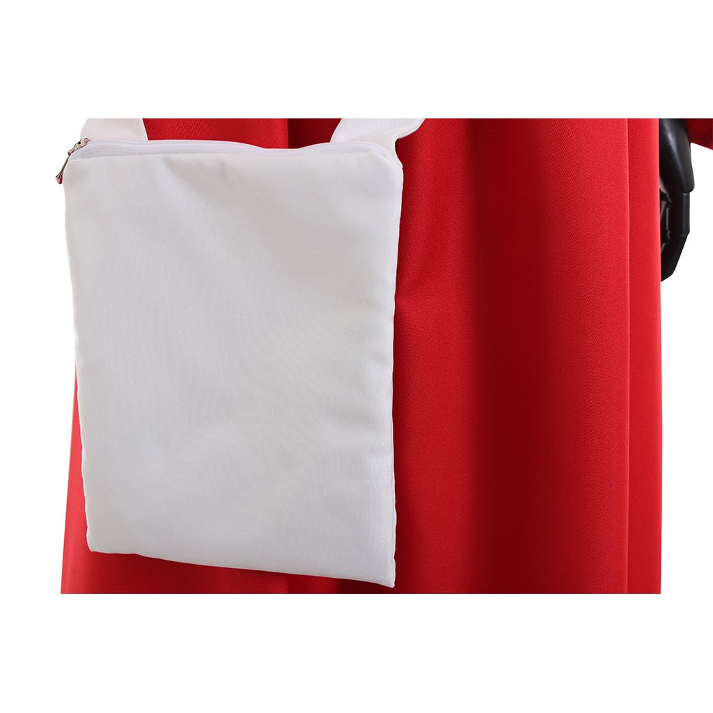 Costume Cosplay La Servante Écarlate – Cape et Robe Rouge d'Offred avec Bonnet Blanc et Sac pour Femmes