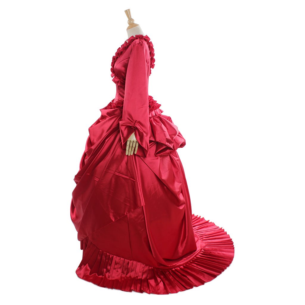 Robe Vampire Dracula Mina Rouge Costume Cosplay Femme Tenue de Soirée Victorienne Mariage Baroque