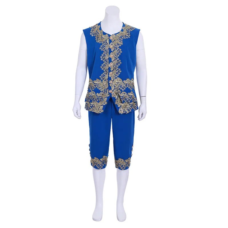 Costume Homme Rococo Bleu du 18ème Siècle - Costume Britannique Colonial pour Reconstitutions et Cosplay