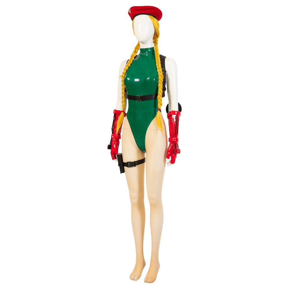 Costume Cosplay Cammy White Vert Blanc Street Fighter - Tenue de Jeu de Haute Qualité
