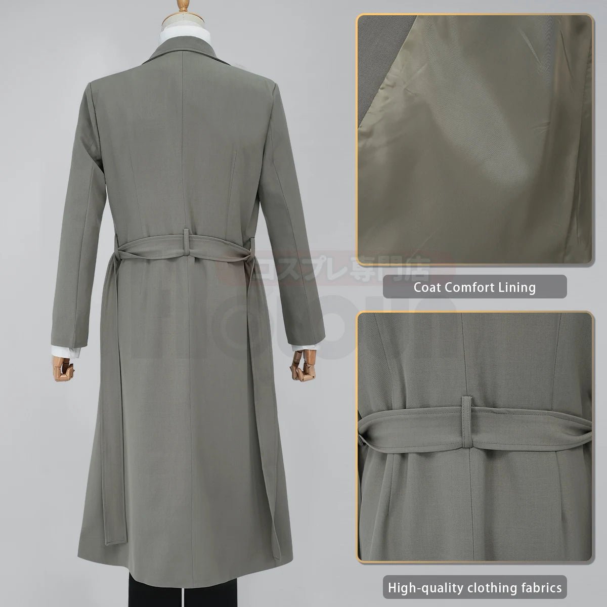 Costume Cosplay Dazai Osamu Bungo Stray Dogs 10e Anniversaire avec Perruque, Manteau Doublé, Pantalon et Chemise - Idéal pour Halloween, Noël ou Quotidien