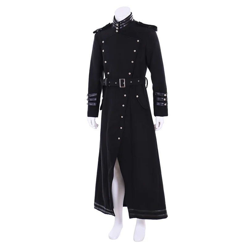 Robe de Prêtre Médiévale Veste Trench avec Col Montant et Boutonnage pour Hommes