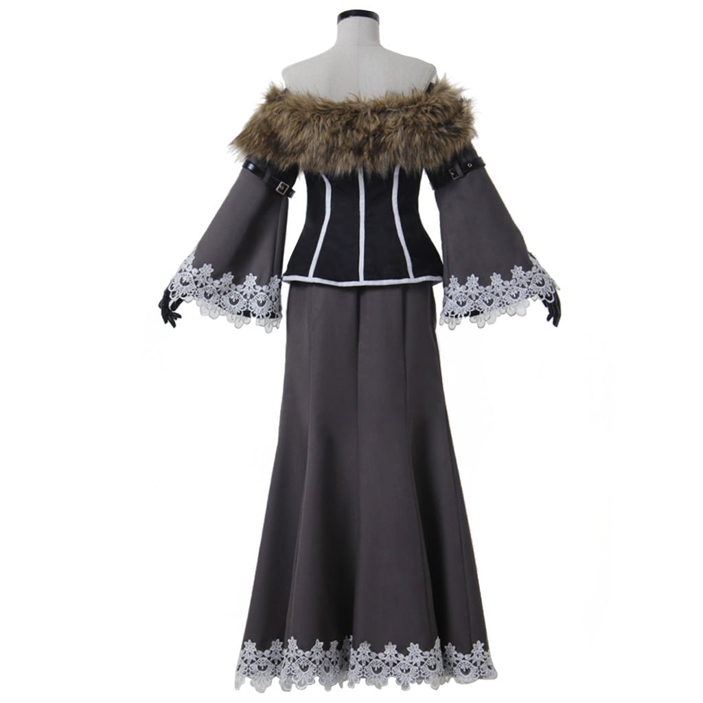 Costume Cosplay FFX Lulu | Tenue de Mage Noir Femme avec Accessoires | Final Fantasy