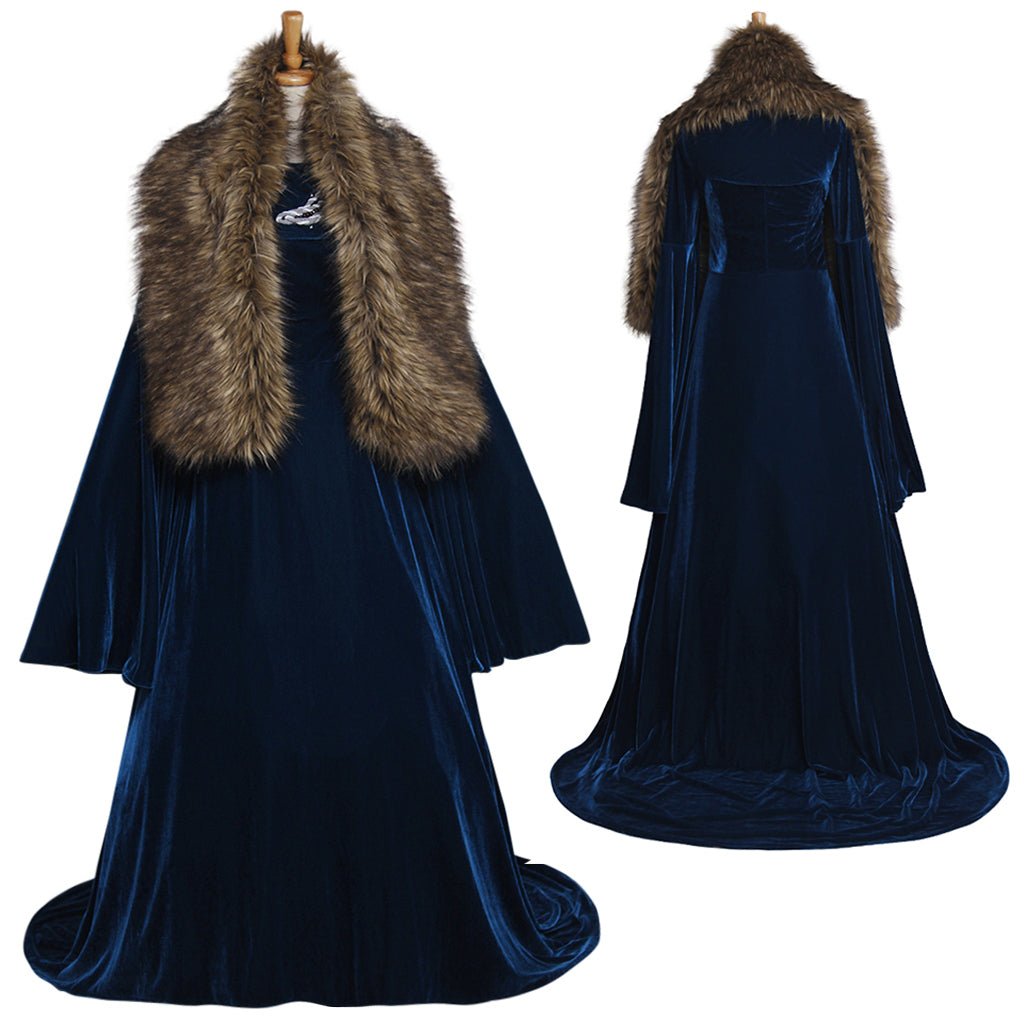 Costume Cosplay Sansa Stark – Robe pour Femme Adulte Halloween Carnaval