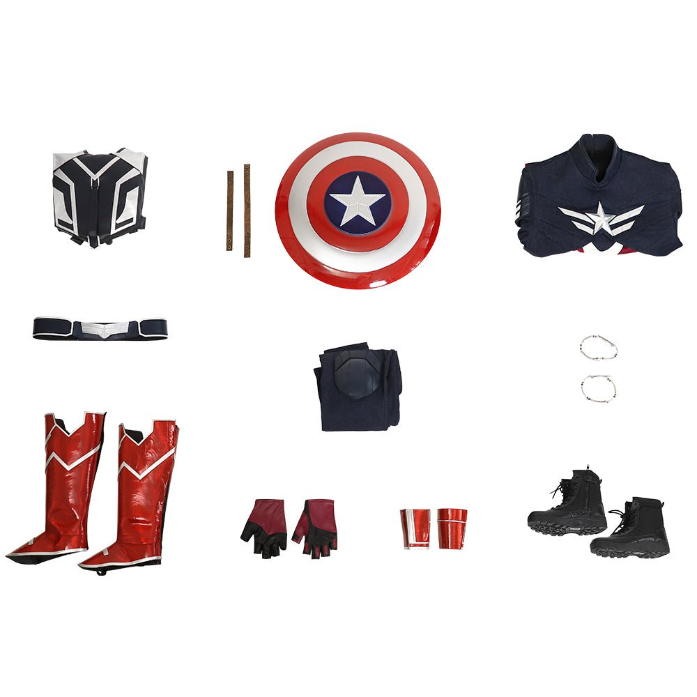 Costume Cosplay Captain America 4 Sam Wilson Costume Premium Héros Marvel