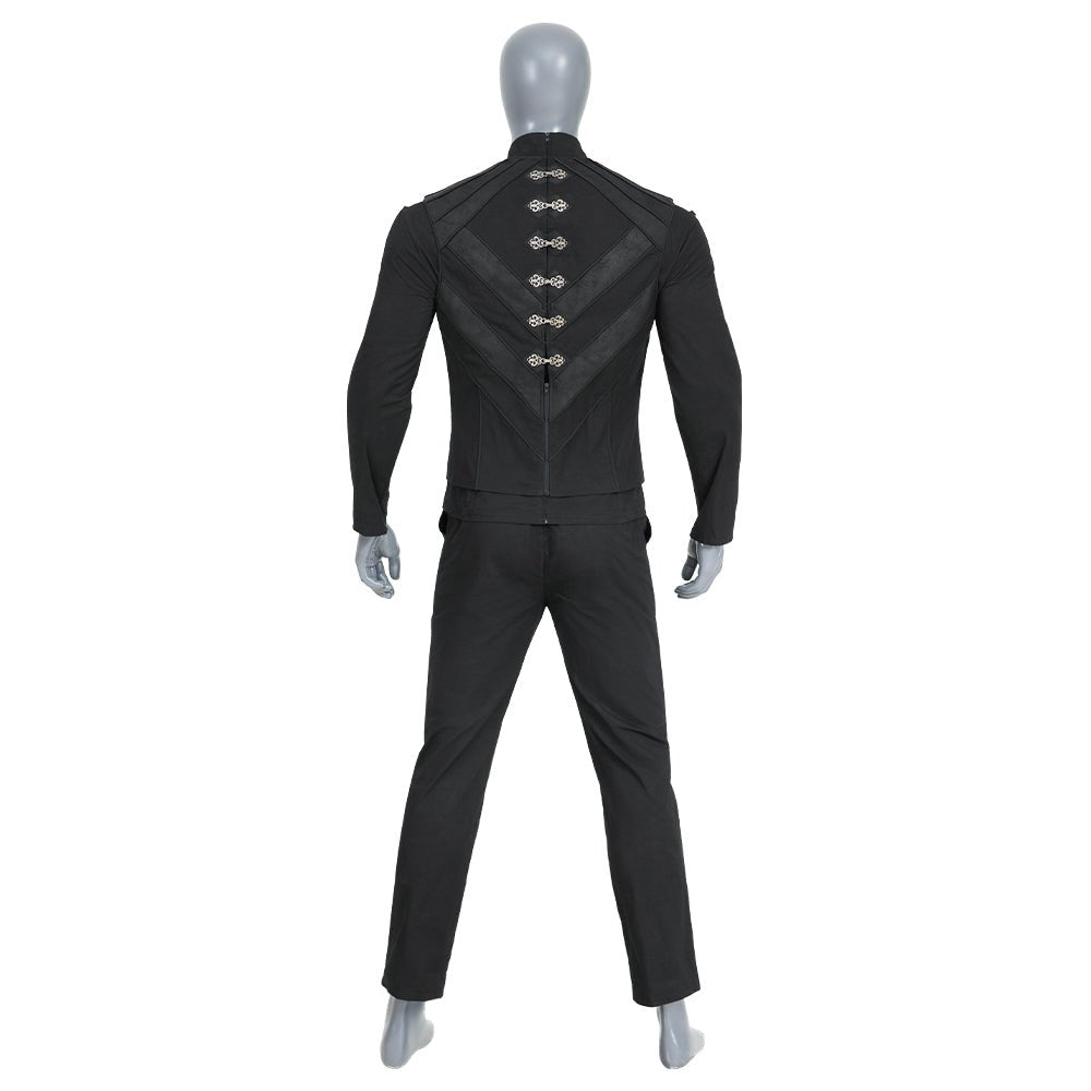 Costume Cosplay Jedi Baylan Skoll - Armure Deluxe avec Uniforme de Combat Noir et Cape à Capuche