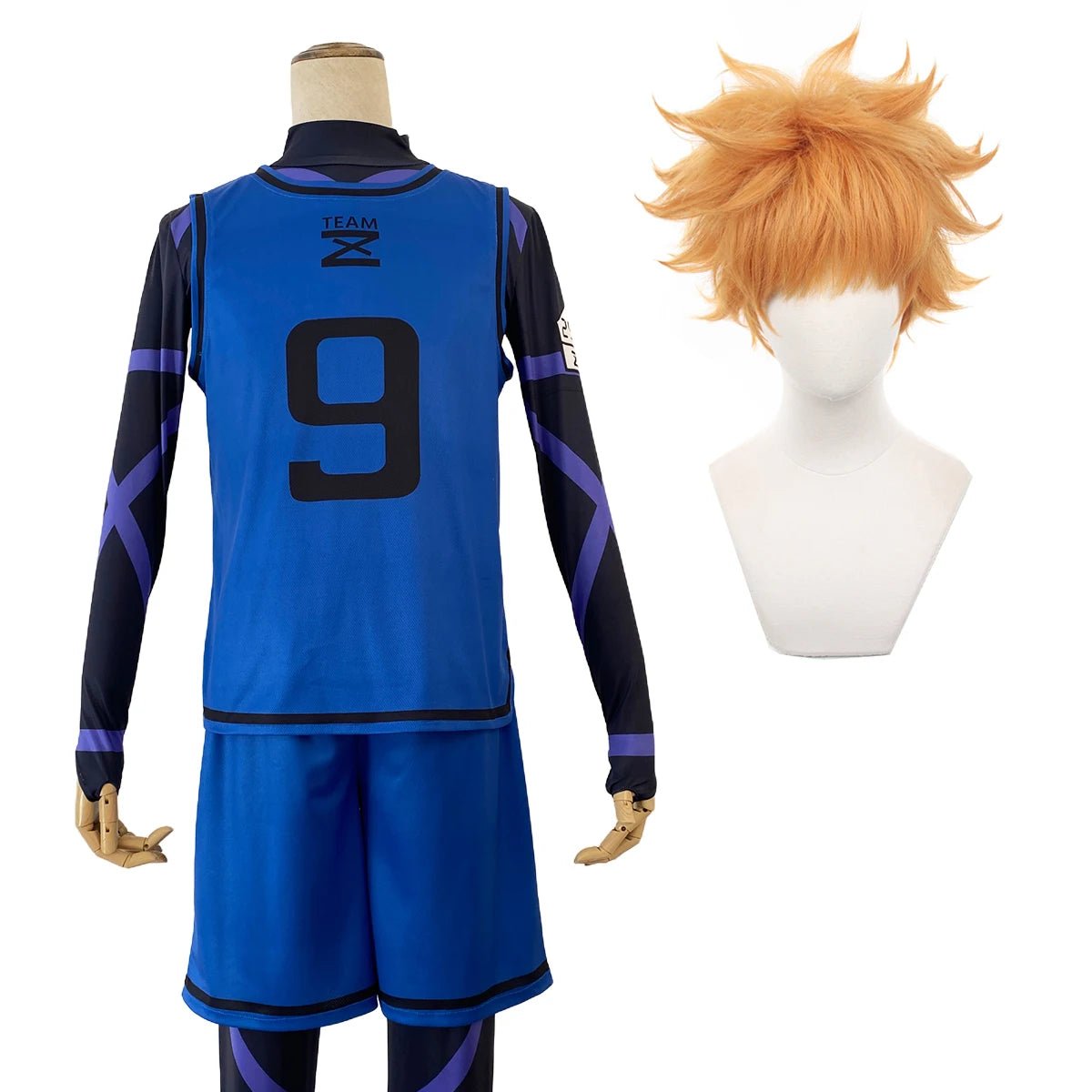 Costume Cosplay Anime Blue Lock Perruque Isagi Yoichi Chigiri Bachira Rensuke Kunigami Uniforme d'Entraînement de Football Cadeau Filet Rose