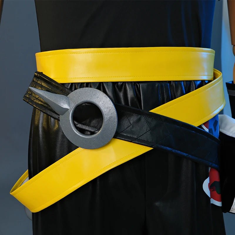 Costume Cosplay LOL HEARTSTEEL Ezreal Noir Unisexe Ensemble Complet avec Lunettes pour Halloween