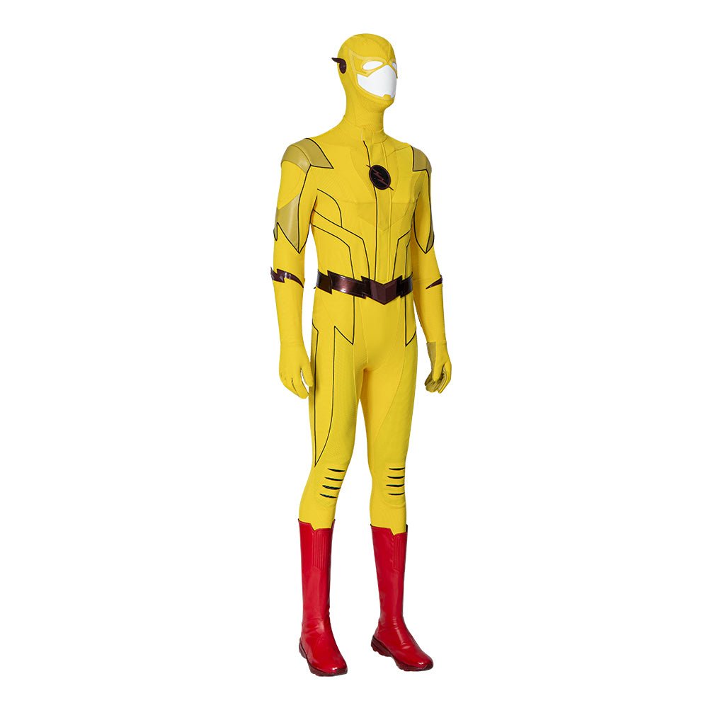 Costume Cosplay Reverse Flash Armageddon Barry Allen Combinaison Jaune pour Hommes - DC The Flash