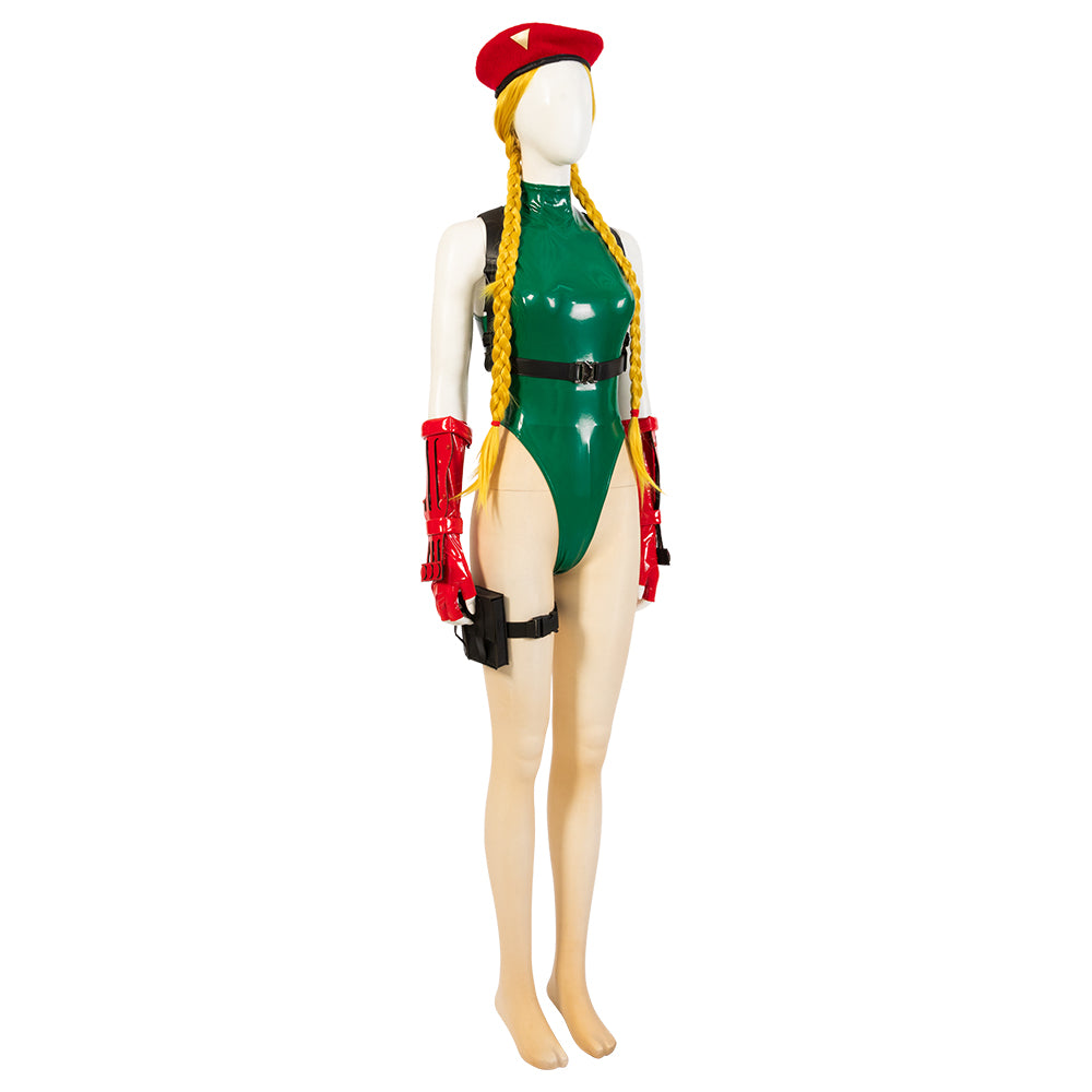 Costume Cosplay Cammy White Vert Blanc Street Fighter - Tenue de Jeu de Haute Qualité