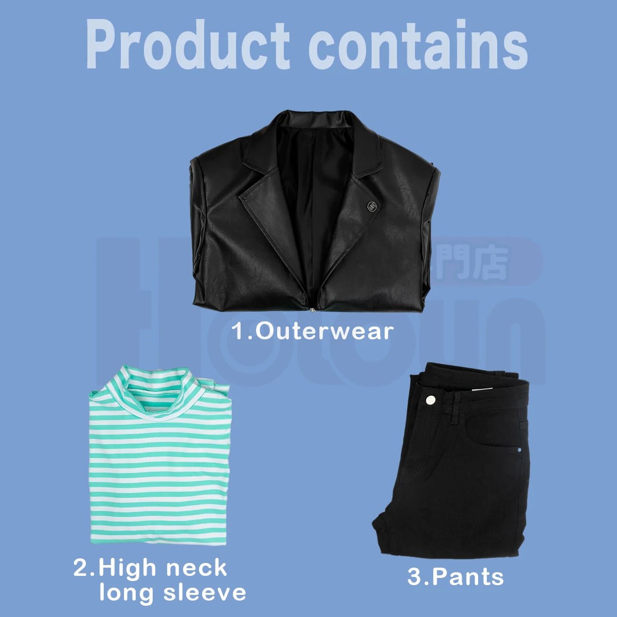 Costume Cosplay Rin Itoshi Blue Lock - Perruque, Veste en Cuir Synthétique, T-Shirt en Coton