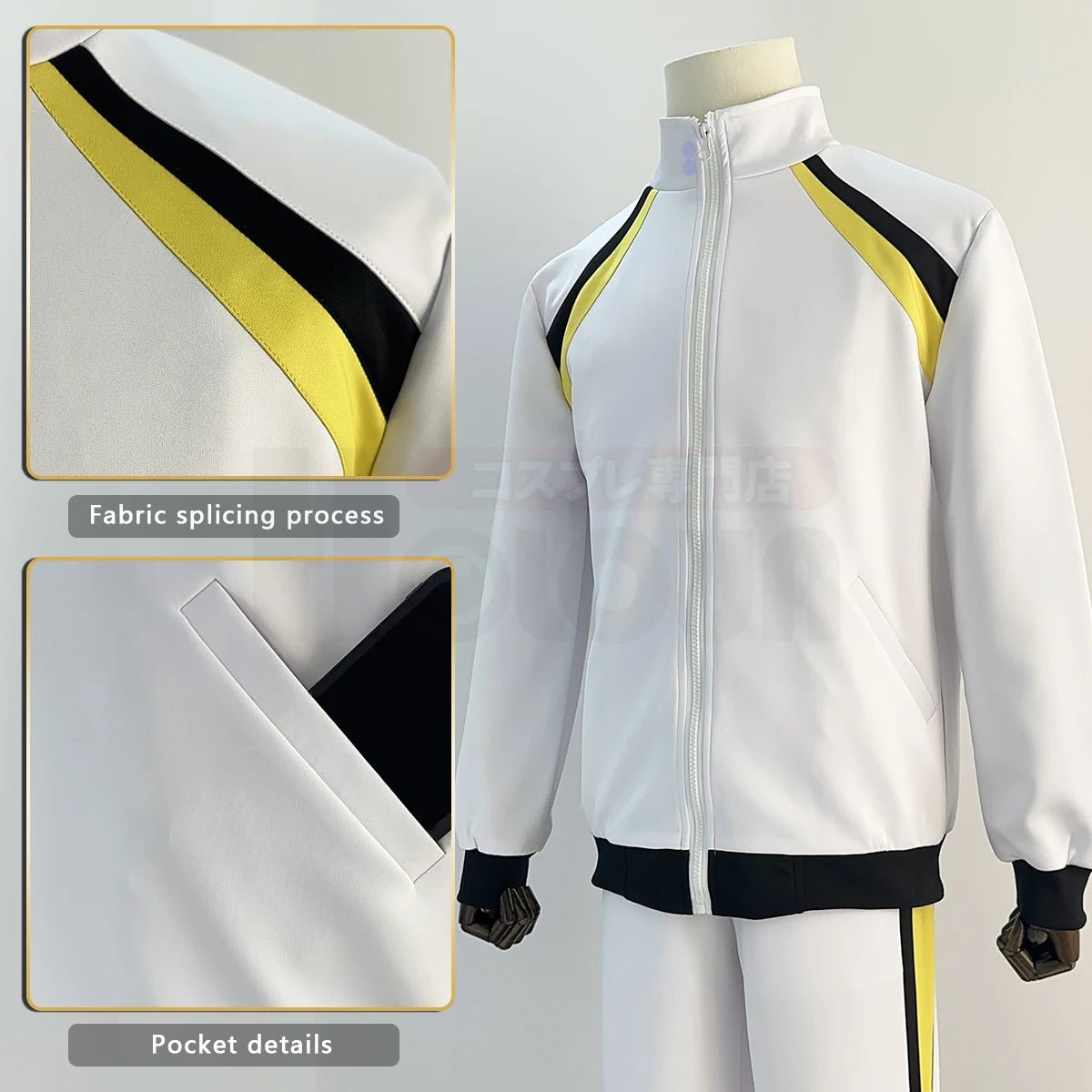 Costume Cosplay Haikyuu!! Bokuto Kotaro Akaashi Keiji - Veste de survêtement uniforme lycée Fukurodani avec broderie