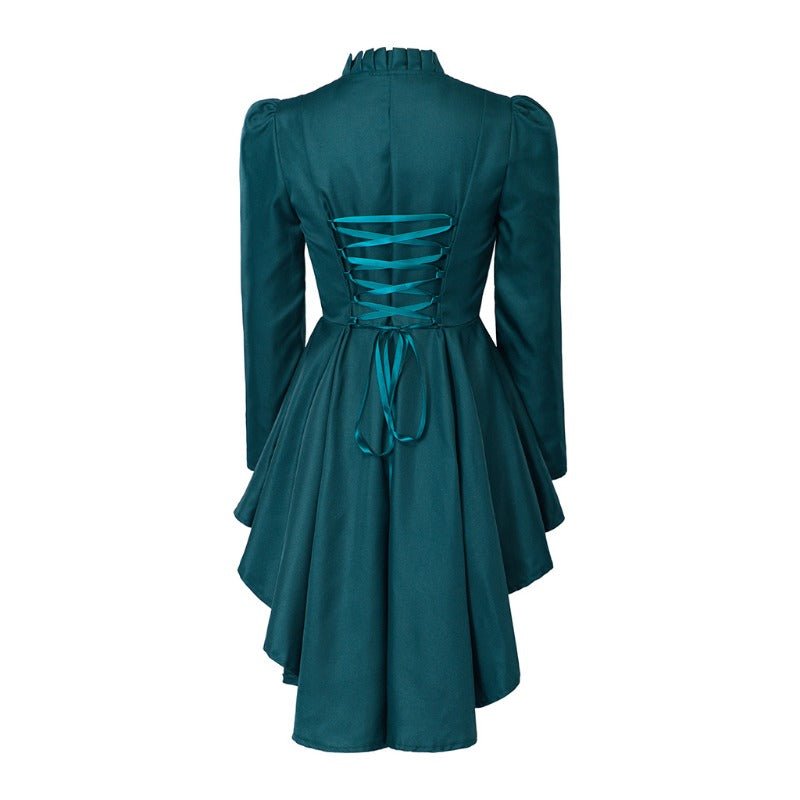 Robe Cocktail Gothique Médiévale Vintage – Costume Cosplay Femme à Manches Longues