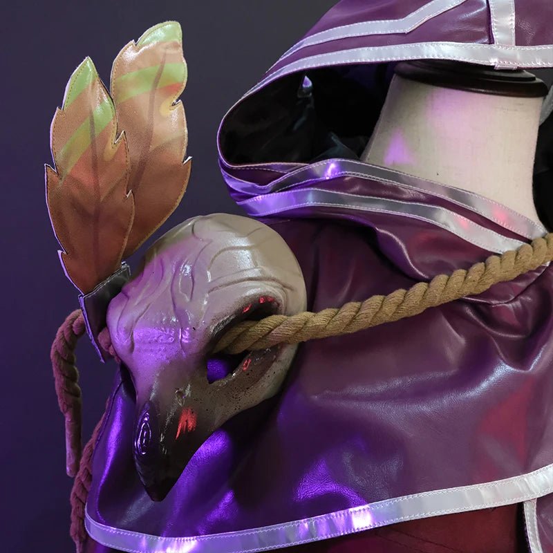 Costume Cosplay Xayah la Rebelle de LOL - Ensemble Femme avec Cape pour Halloween