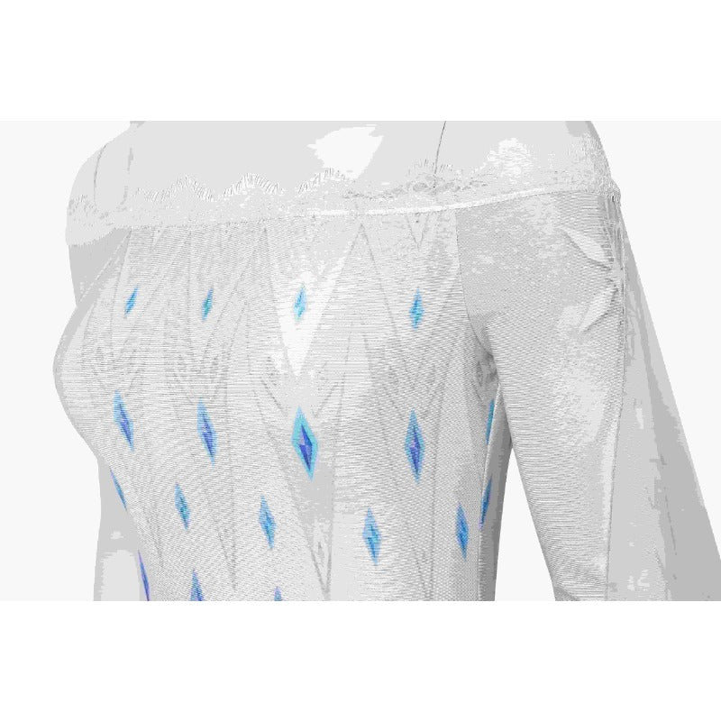 Robe de scène Cosplay Princesse Elsa à manches longues pour femmes - Costume Frozen