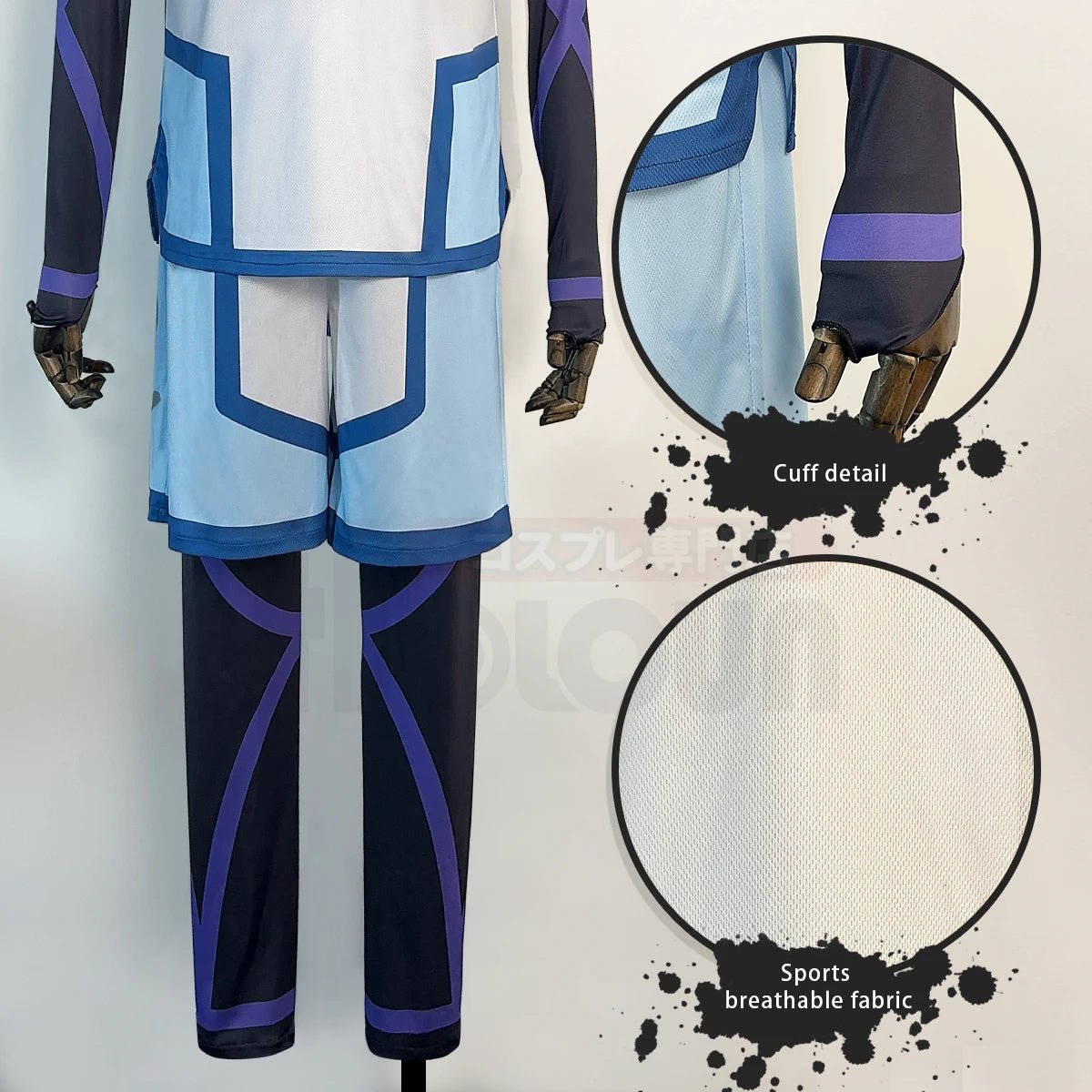 Costume Cosplay Nagi Blue Lock Saison 2 avec Wig et Maillot d'Entraînement NO.7