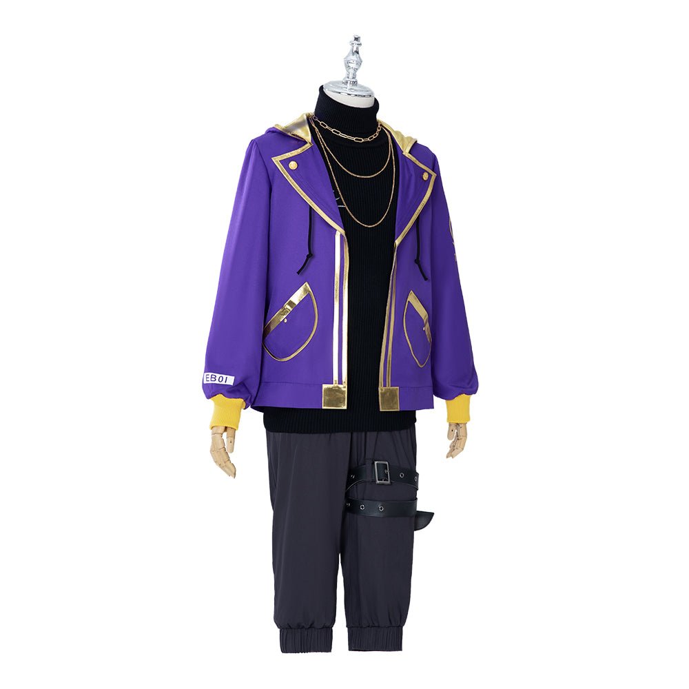 Costume Cosplay VTuber ShPain Shxtou pour Hommes - Veste Violette Uniforme JK
