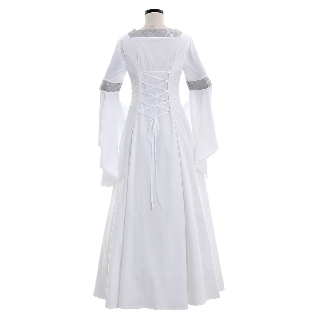 Robe Médiévale Blanche Costume de Princesse Renaissance Robe de Mariée Rétro Cosplay
