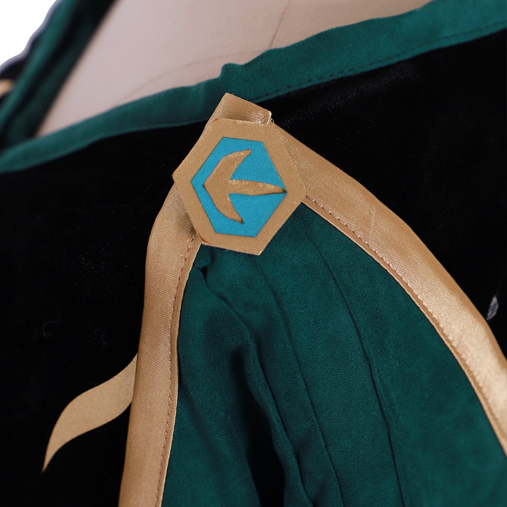 Nouvelle Vision Robe Cosplay Reine Anna Vert Foncé Frozen 2 | Costume Princesse Disney pour Adultes