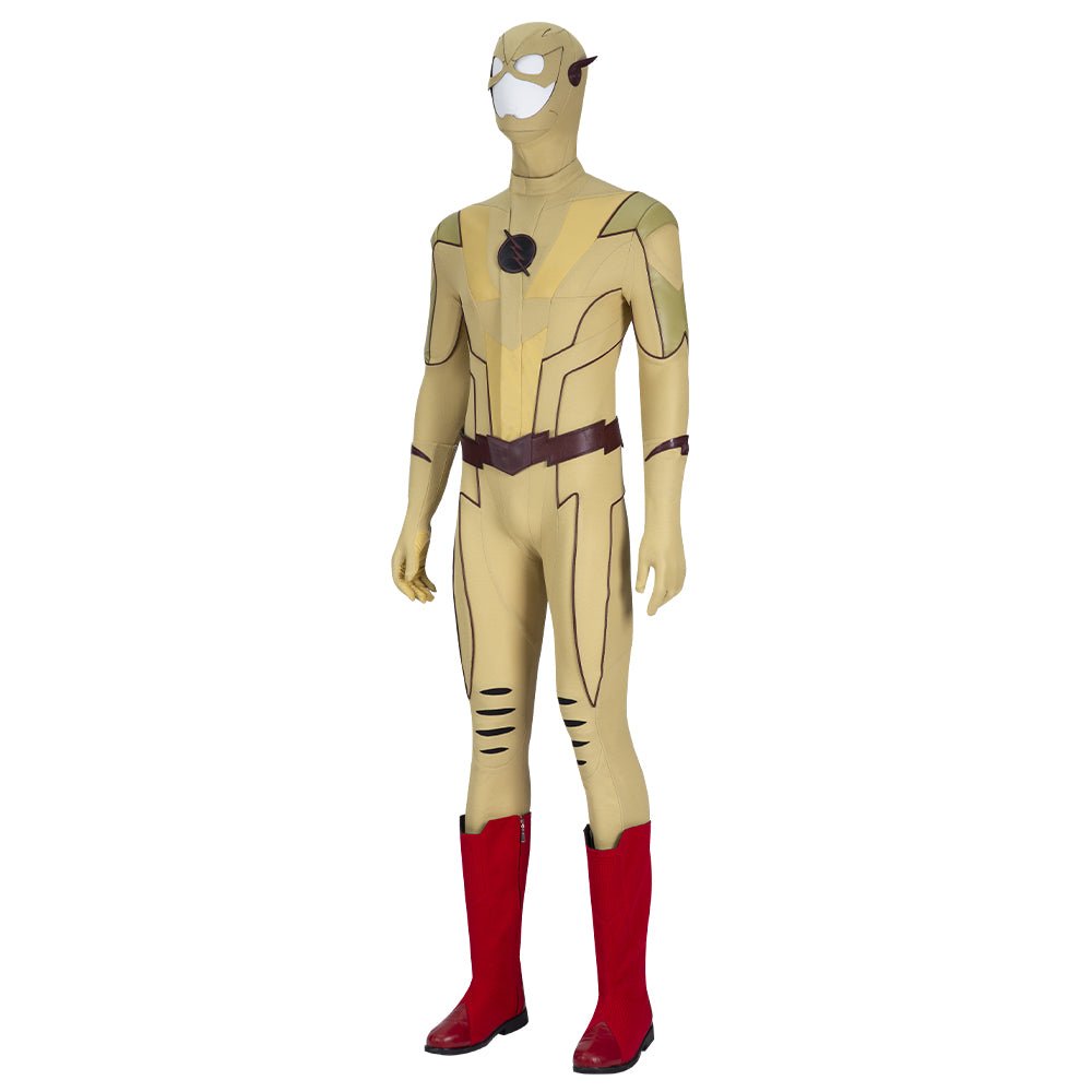 Costume Cosplay Reverse-Flash Saison 8 - Combinaison Jaune de Super-Vilain pour Halloween