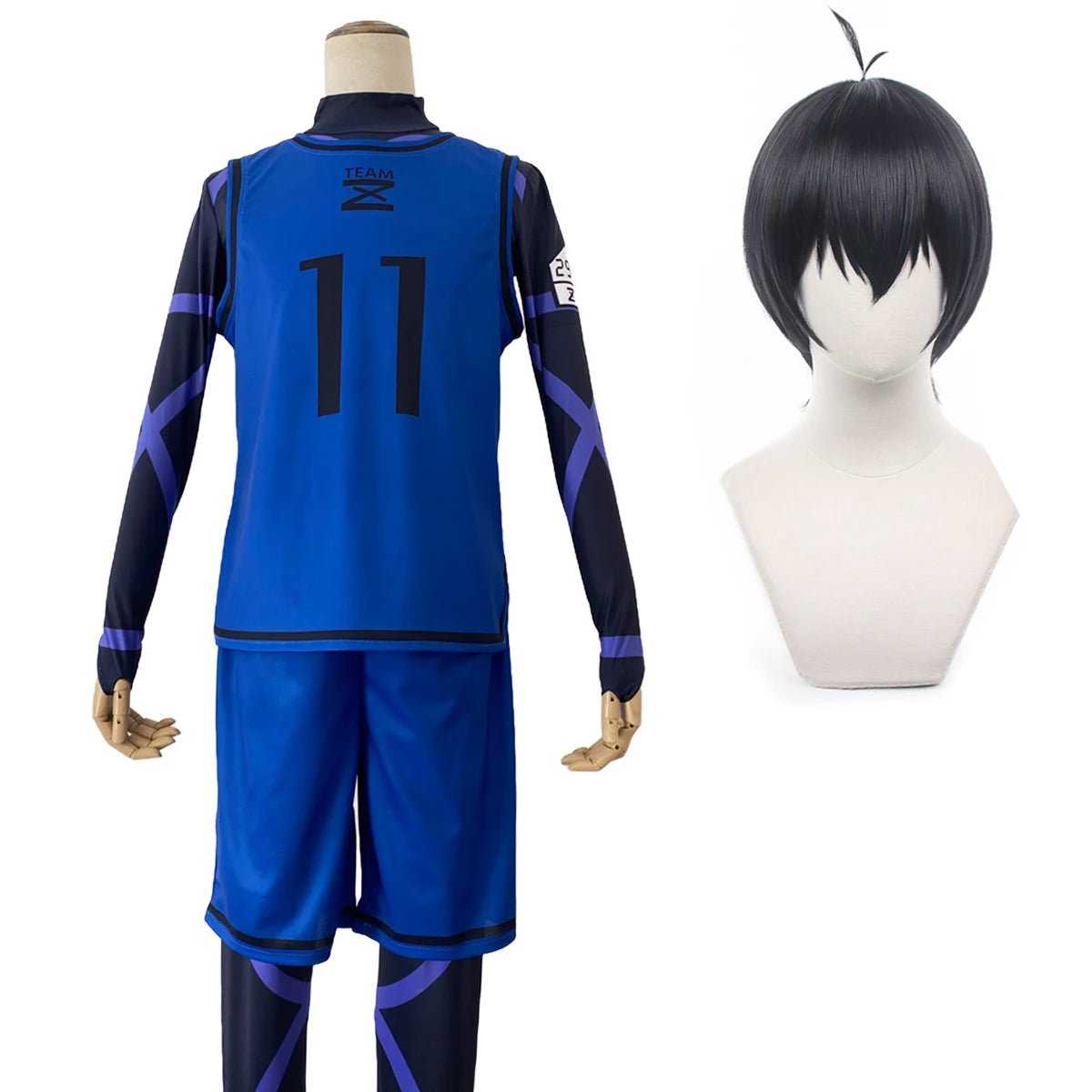 Costume Cosplay Anime Blue Lock Perruque Isagi Yoichi Chigiri Bachira Rensuke Kunigami Uniforme d'Entraînement de Football Cadeau Filet Rose