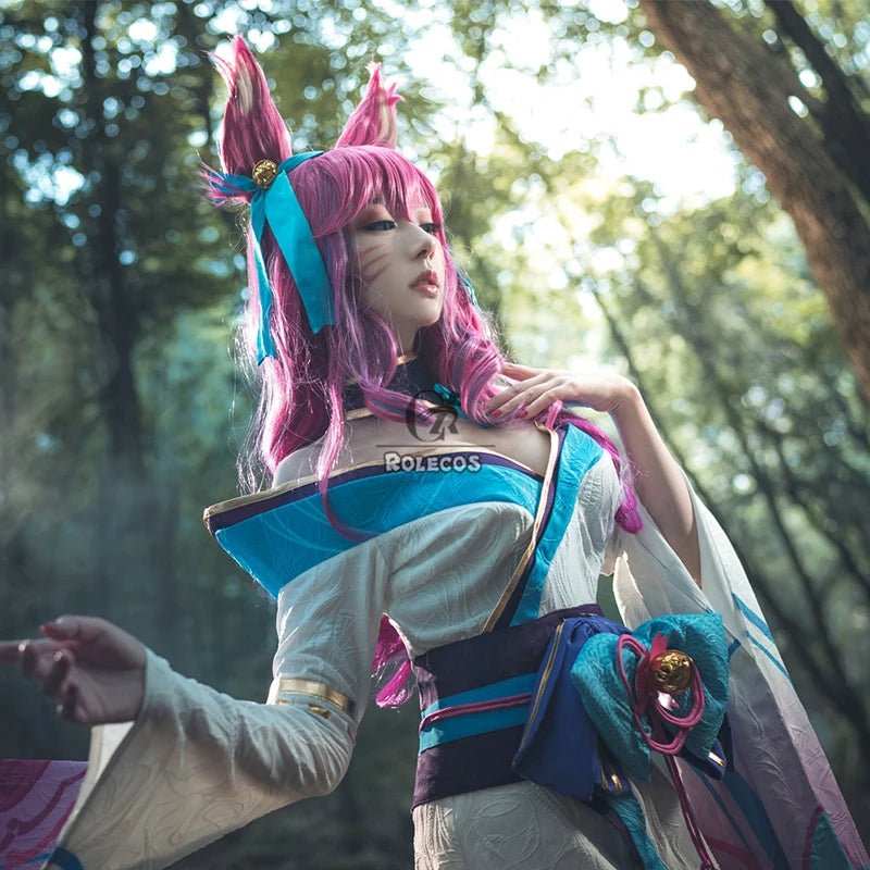 Costume Cosplay Ahri Spirit Blossom Femme Kimono Complet