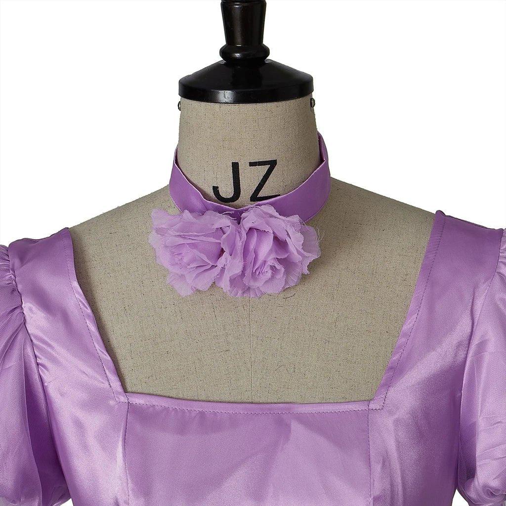 Costume Cosplay Femme Philippa Robe Violette - Une Robe de Bal Noble de Princesse Regency