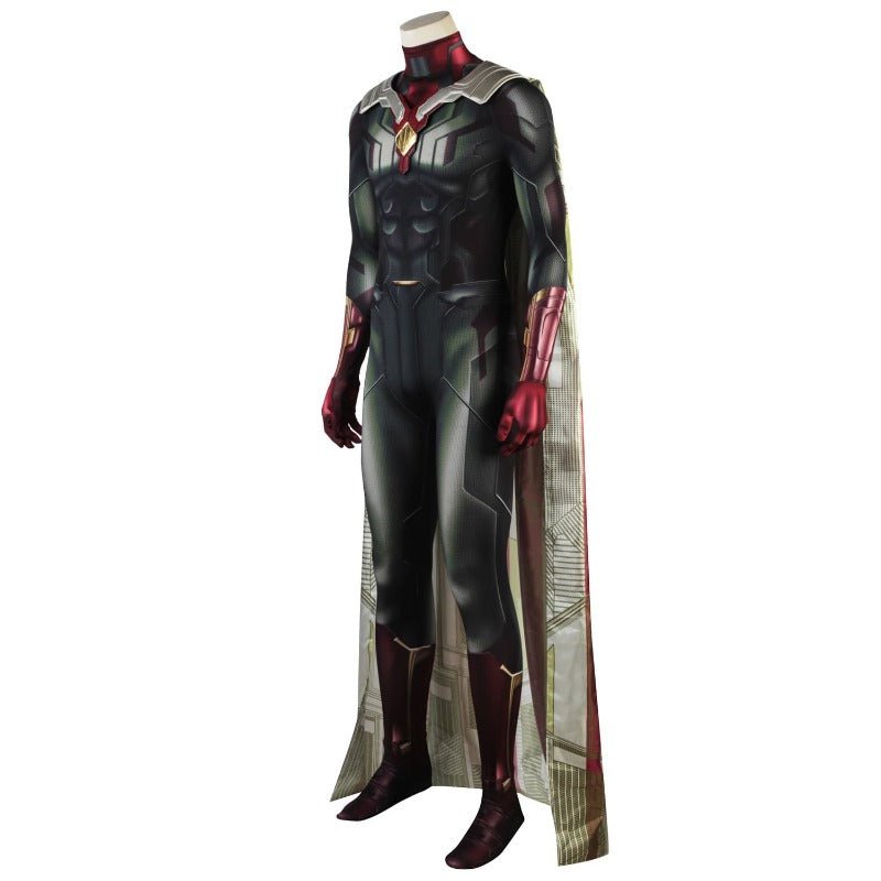 Costume Cosplay Avengers Vision Combinaison Imprimée 3D avec Cape